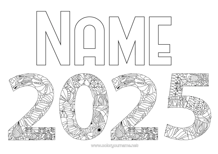 Colouring page to print Zentangle 2025