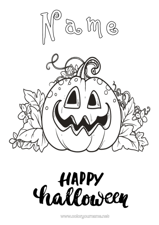 Colouring page to print Pumpkin Halloween Halloween Sign-Up