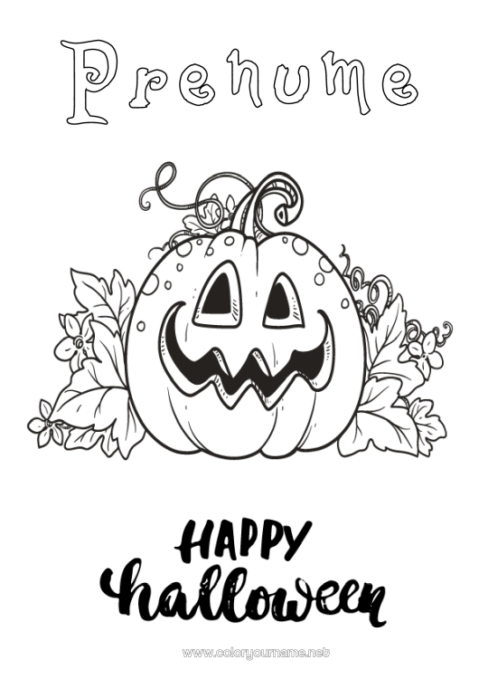 Pagină de colorat de imprimat Dovleac Halloween Înscriere