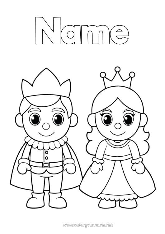 Colouring page to print Epiphany Easy Colouring Pages King Queen