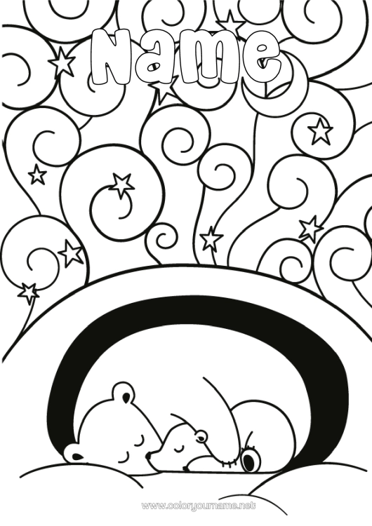 Colouring page to print Bear Winter Animal Teddy Bear Forest Animals Terrier