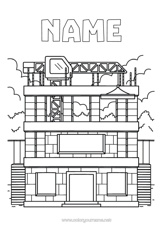 Colouring page to print Construction Equipment Construction Trades Site, Construction Building Crane