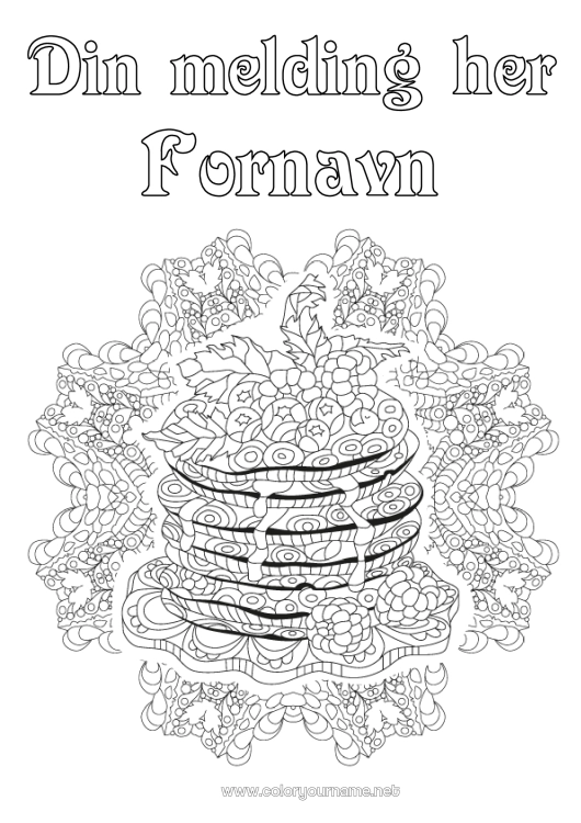 Fargeleggingssiden til utskrift Kyndelsmesse Pannekaker Zentangle