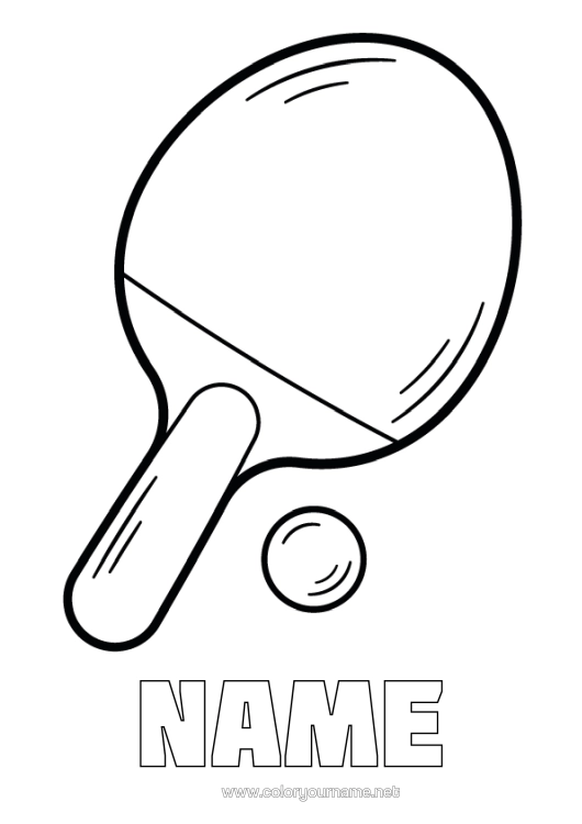 Colouring page to print Sport Racquet Sports Table Tennis Racket