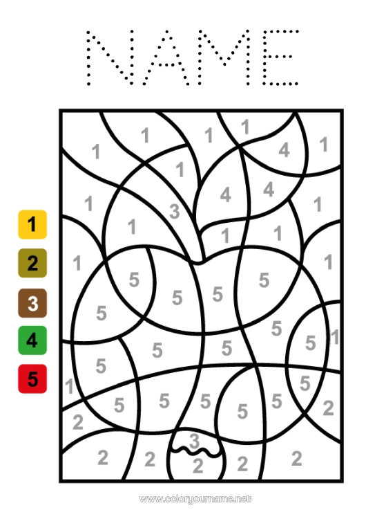 Colouring page to print Figure Magic Colouring Books Children's Activities Fruit Easy Colouring Pages Apple