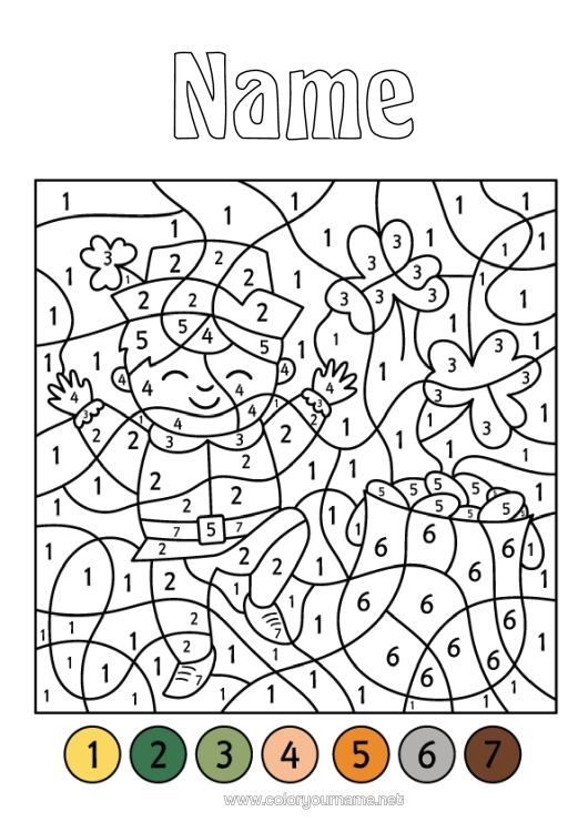 Colouring page to print Magic Cauldron Figure Magic Colouring Books Children's Activities Clover Ireland St Patrick's Day