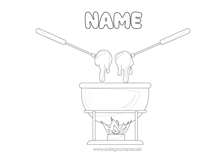 Colouring page to print Winter Food Cheese