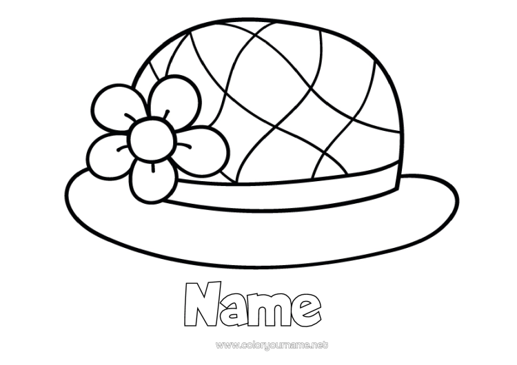 Colouring page to print Disguise Flowers Clown Hat Easy Colouring Pages
