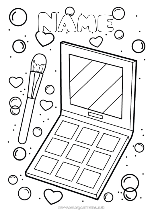 Colouring page to print Brush Make-Up