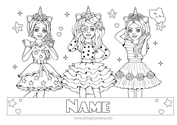 Colouring page to print Girl Friend, Friend (Female)