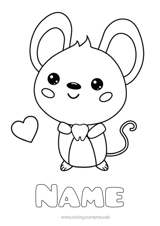 Colouring page to print Milk Tooth Little Mouse
