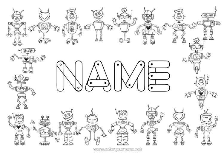 Colouring page to print Robot