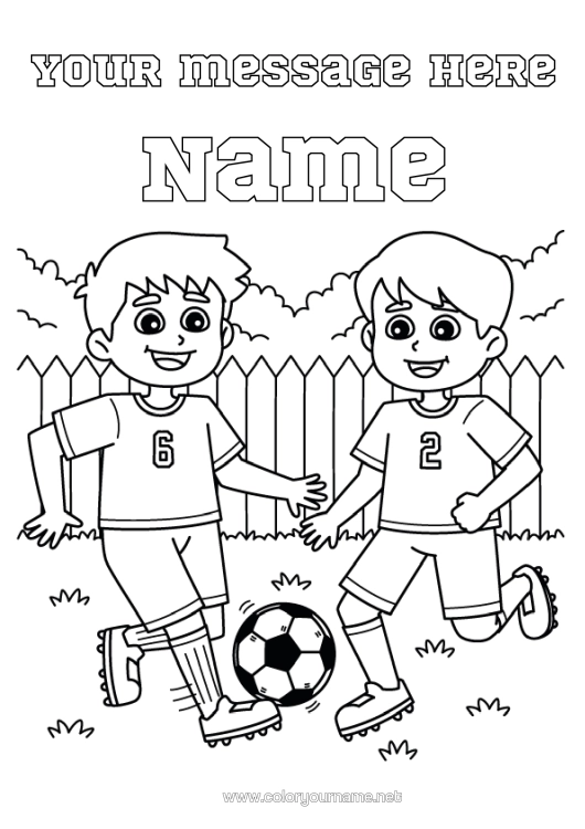 Colouring page to print Football Football Sport Team Sports Footballer
