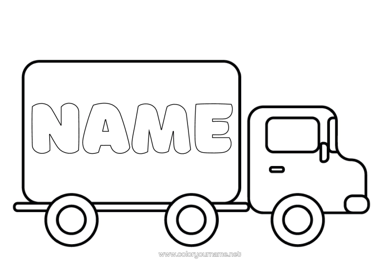Colouring page to print Lorry Vehicles Easy Colouring Pages Trucks And Commercial Vehicles