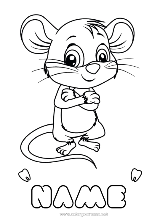 Colouring page to print Milk Tooth Little Mouse