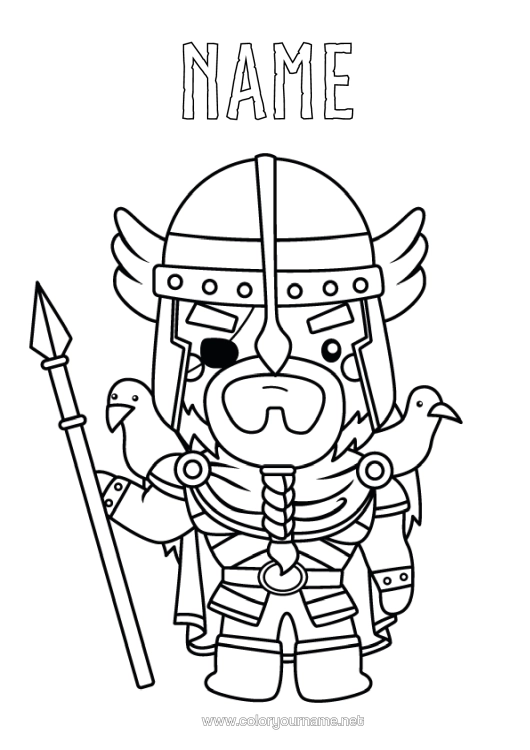 Colouring page to print Viking History Norse Mythology God