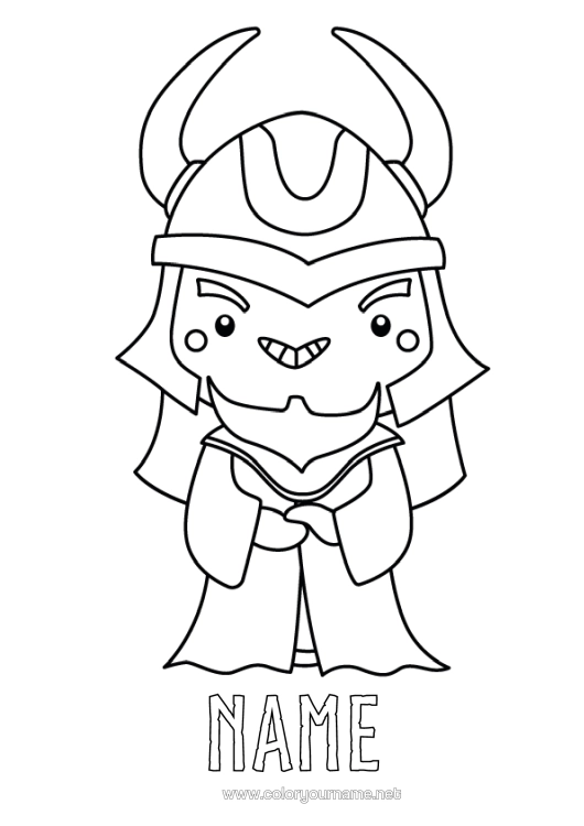 Colouring page to print Viking History Norse Mythology God