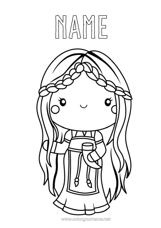 Colouring page to print Viking History Norse Mythology God