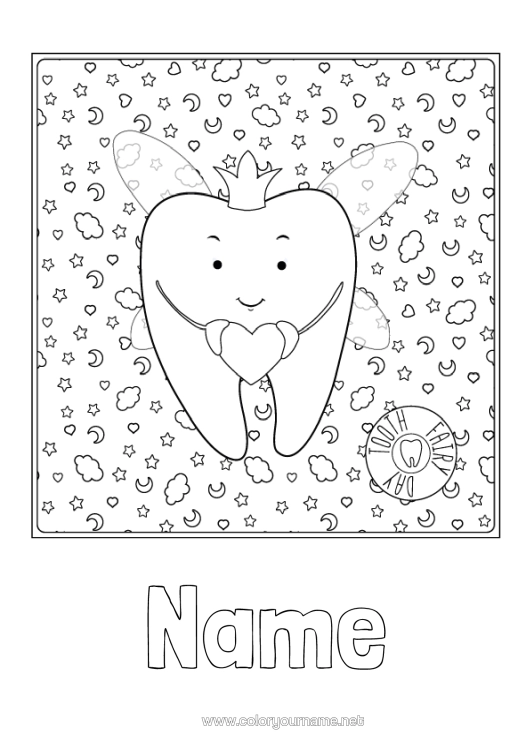 Colouring page to print Milk Tooth Little Mouse Tooth Fairy