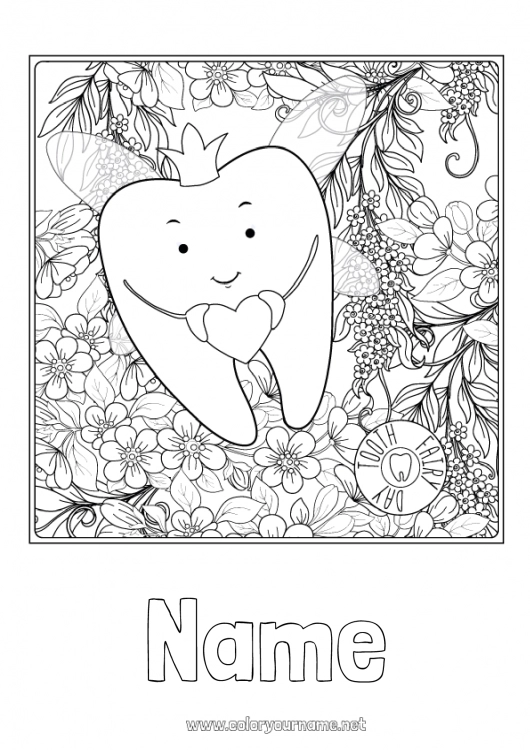 Coloring page to print Milk tooth Tooth fairy Tooth Fairy