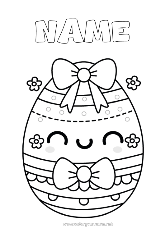 Colouring page to print Cute Large Easter Egg Easy Colouring Pages
