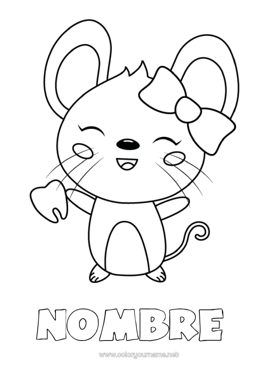 Dibujo para colorear para imprimir Diente de leche Ratoncito Pérez Ratoncito pérez