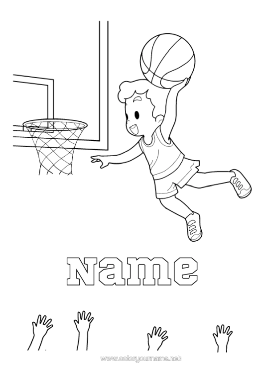 Colouring page to print Sport Basketball Team Sports