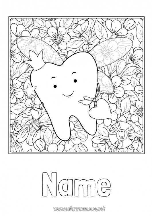 Coloring page to print Milk tooth Tooth fairy Tooth Fairy