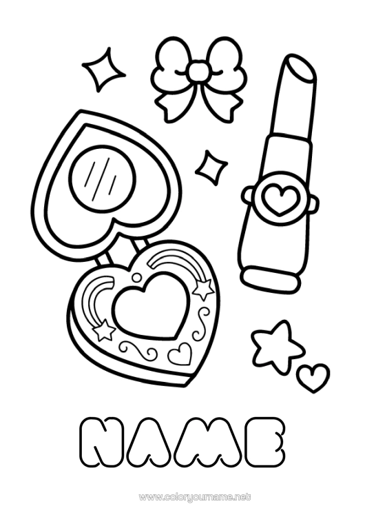 Colouring page to print Easy Colouring Pages Make-Up Lipstick