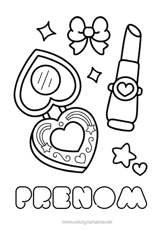 Coloriage à imprimer Coloriages faciles Maquillage Rouge à lèvre