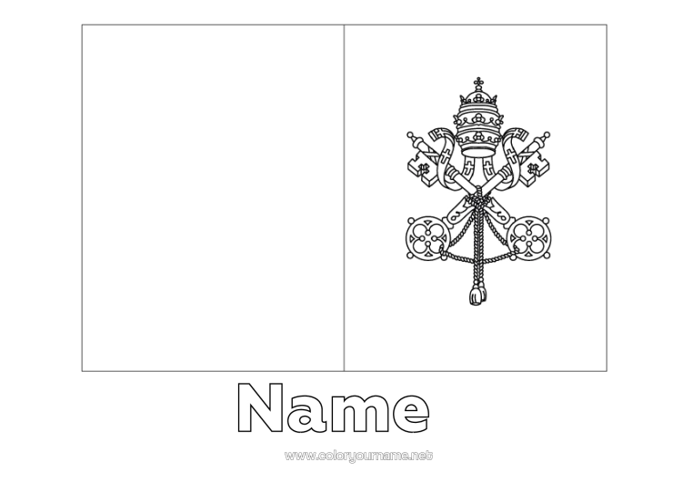 Colouring page to print Geography Flag Country Vatican