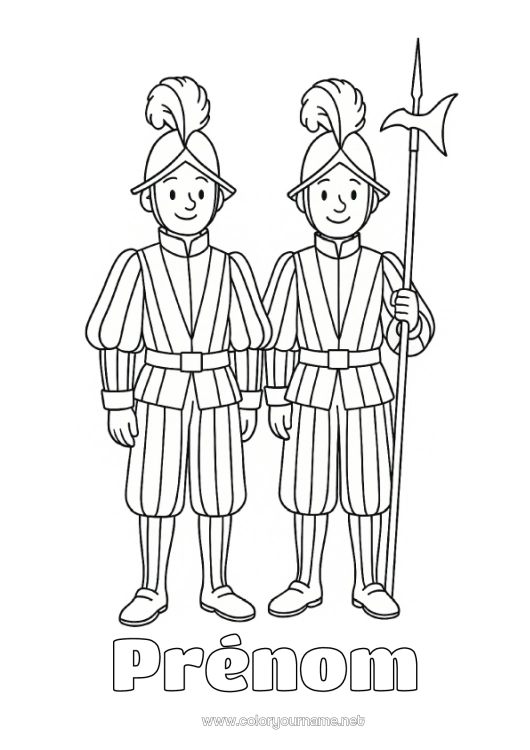 Coloriage à imprimer Vatican Garde