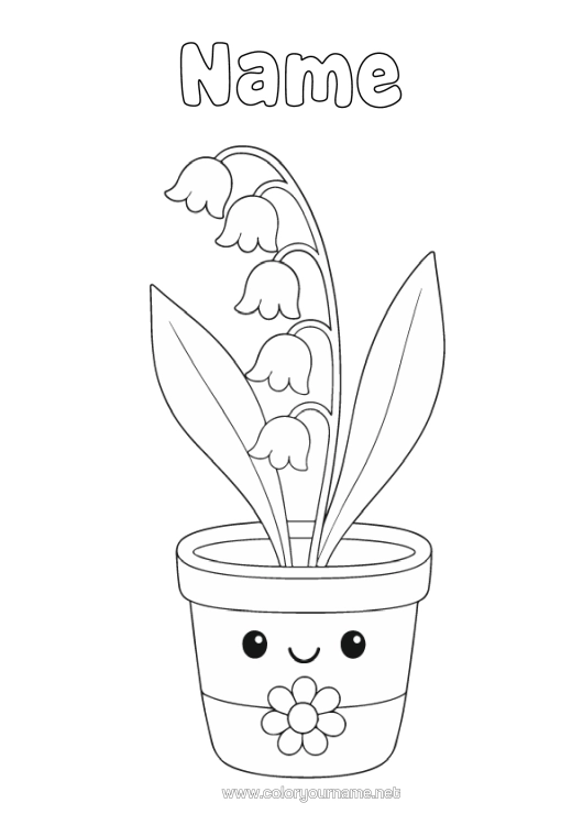 Colouring page to print Lily Of The Valley Easy Colouring Pages 1St May