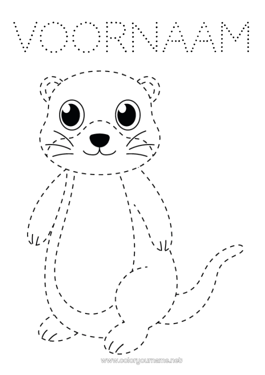 Kleurplaat om af te drukken Dier Eenvoudige kleurplaten Trace et colorie Zeedieren Otter