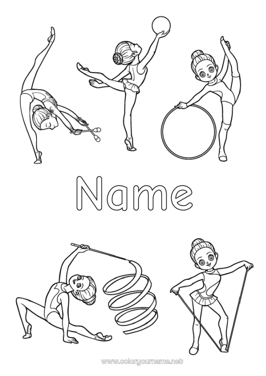 Coloring page to print Sport Gymnastic Artistic sports