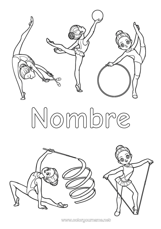 Dibujo para colorear para imprimir Sport Gimnástico Deportes artísticos