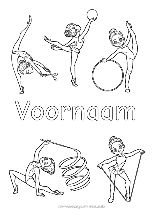 Kleurplaat om af te drukken Sport Gymnastiek Artistieke Sporten