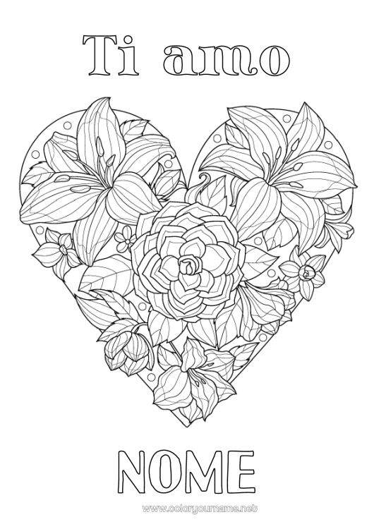 Pagina da colorare da stampare Cuore Grande cuore