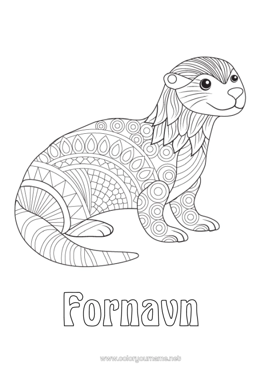 Fargeleggingssiden til utskrift Dyr Zentangle Marin eller akvatisk dyr Lodde