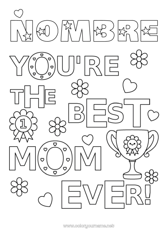 Dibujo para colorear para imprimir Mamá Mejor