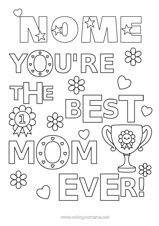 Página de desenho para imprimir Mamãe Melhor