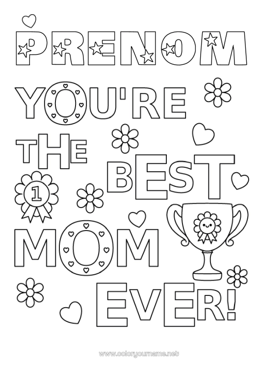 Coloriage à imprimer Maman Meilleur(e)