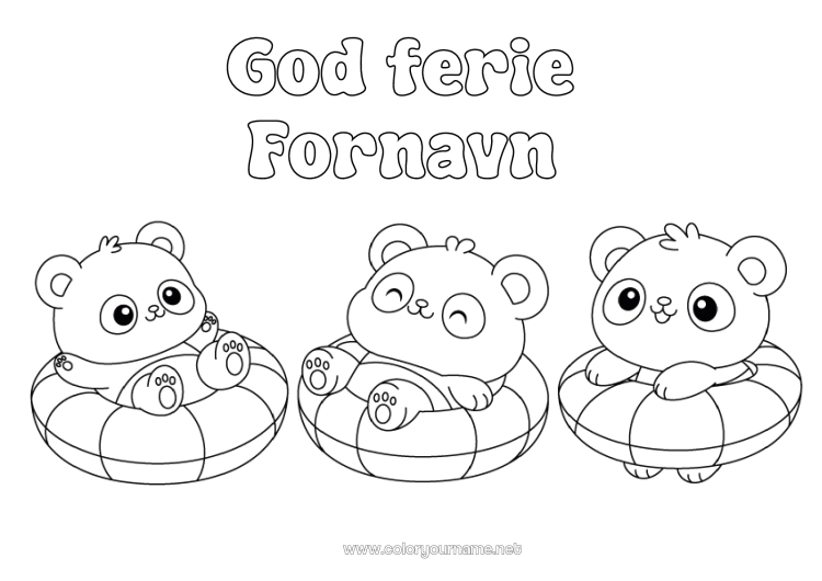 Farvelægningssiden til udskrivning Panda Andre dyr i verden Bøje