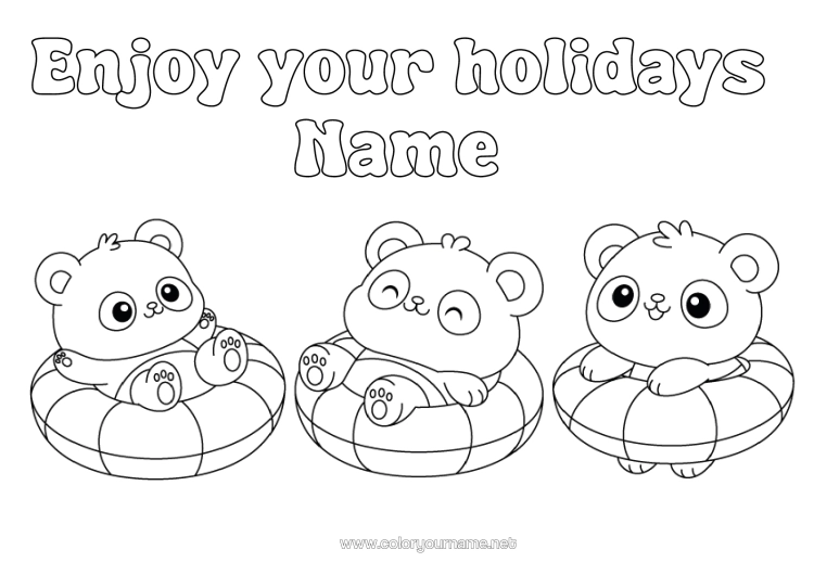 Colouring page to print Panda Other Animals Of The World Buoy