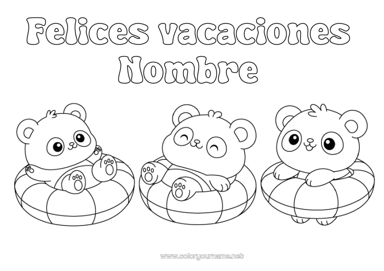 Dibujo para colorear para imprimir Panda Otros animales del mundo Boya