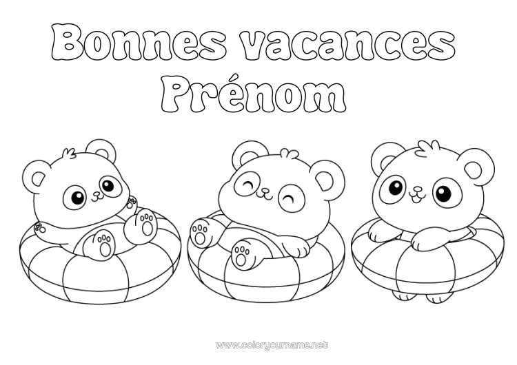 Coloriage à imprimer Panda Autres animaux du monde Bouée