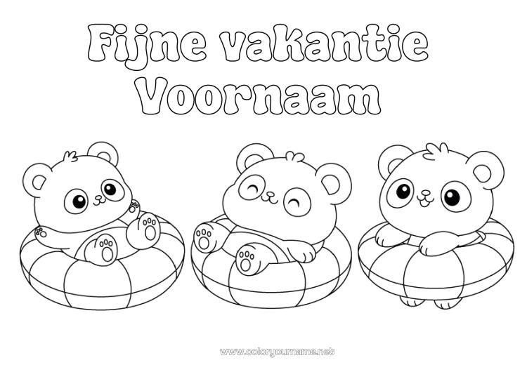 Kleurplaat om af te drukken Panda Andere dieren van de wereld Reddingsboei