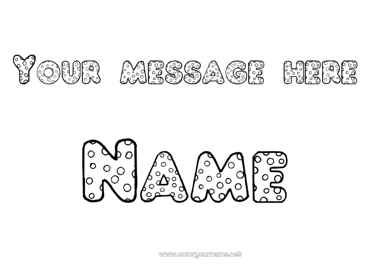 Coloring page to print Party Decorated name Circus Circle, round