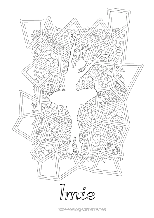 Kolorowanka do wydruku Sport Taniec Złożone kolorowanki Zentangle Sporty artystyczne Balet