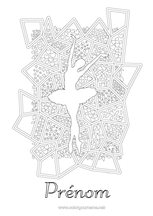 Coloriage à imprimer Sport Danse Coloriages complexes Zentangle Sports artistiques Ballet